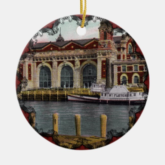 Vintage Ellis Island Ornament (Framsidan)