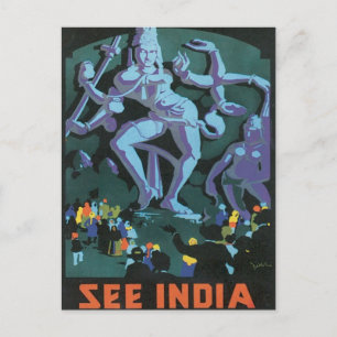 Vintage Ellora Caves India Vykort