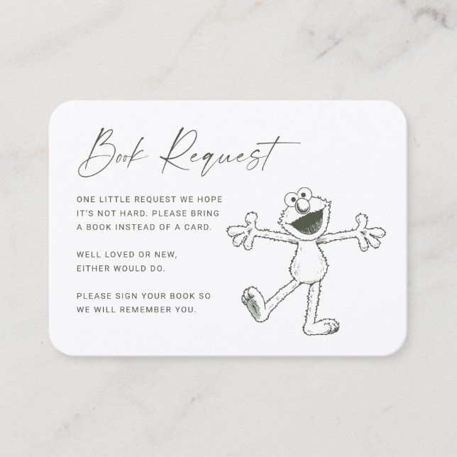 Vintage Elmo Baby Bok begäran Infoga Placeringskort (Framsida)