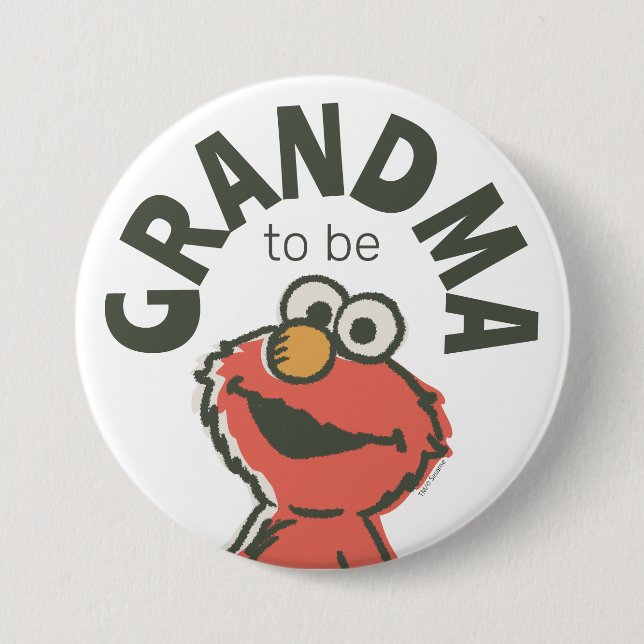 Vintage Elmo Baby Shower Grandma ska vara Knapp (Framsida)