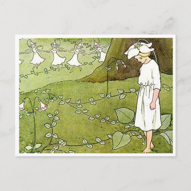 Vintage Elsa Beskow Älvring Vykort (Framsida)