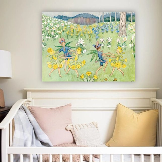 Vintage Elsa Beskow Blomsterfée Dans Poster (Skapare uppladdad)