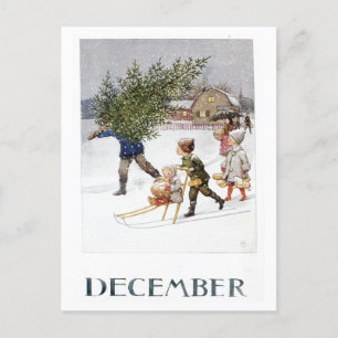 Vintage Elsa Beskow decembervykort Vykort