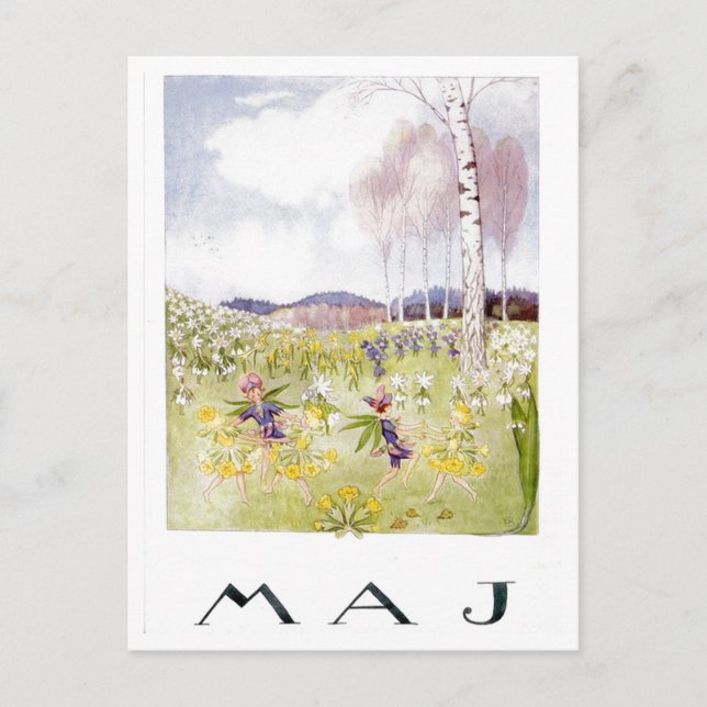 Vintage Elsa Beskow får vykort (Framsida)