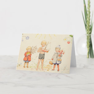 Vintage Elsa Beskow Seasons and Children Kort