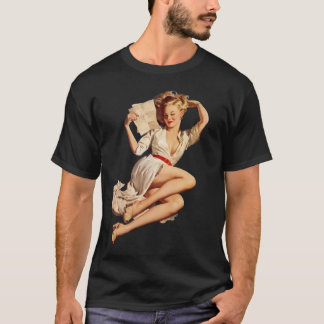 Vintage Elvgren Kärleksbrev Klassisk Pin Up Flicka T Shirt
