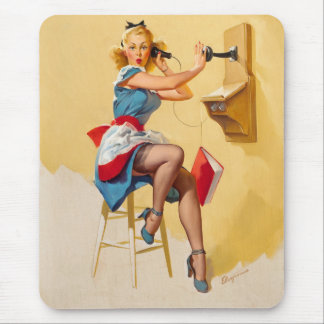 Vintage Elvgren Telefon Pin-up Girl Retro Musmatta