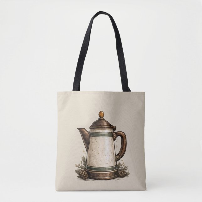 Vintage Emalj Kaffe kanna Tygkasse (Framsida)