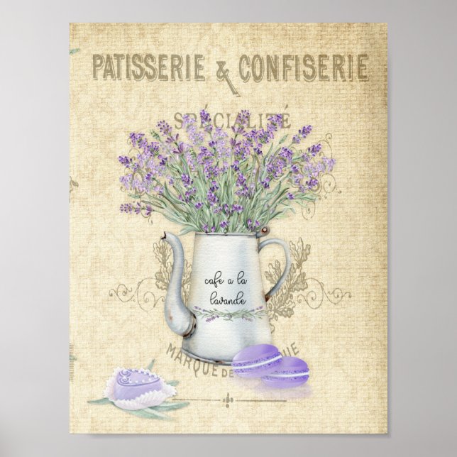 Vintage Emaljkruka Fransk Lavendel Affisch (Framsidan)