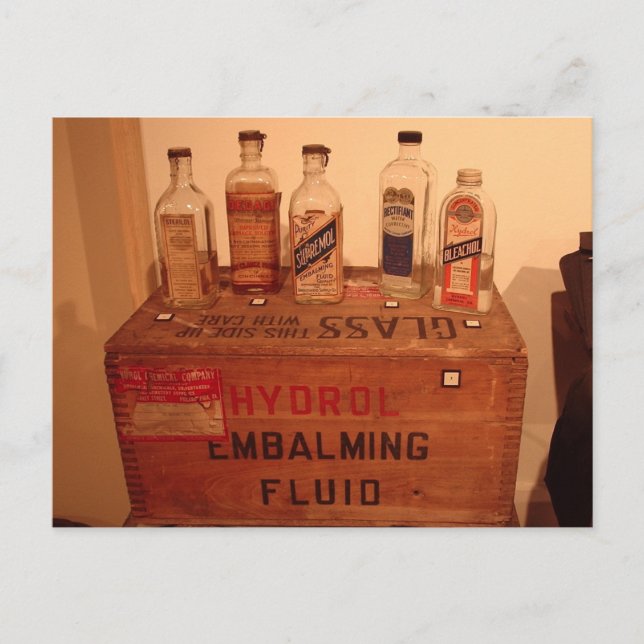 Vintage Embalming Fluid Photo Vykort (Framsida)