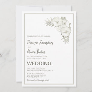 Vintage Embossed Blommigt Bröllop Inbjudningar