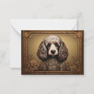 Vintage Embossed Copper Pudel Note Card Anteckningskort