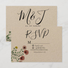 Vintage Embroided Greenery Botany Bröllop OSA Inbjudningar