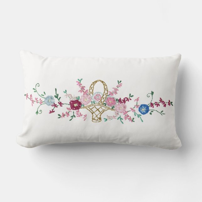 Vintage Embroiderade look American MoJo Pillow Lumbarkudde (Framsida)