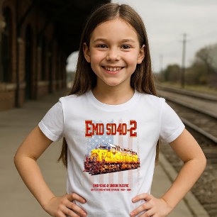 Vintage-EMD SD40-2 Diesel Locomotive American flag T Shirt