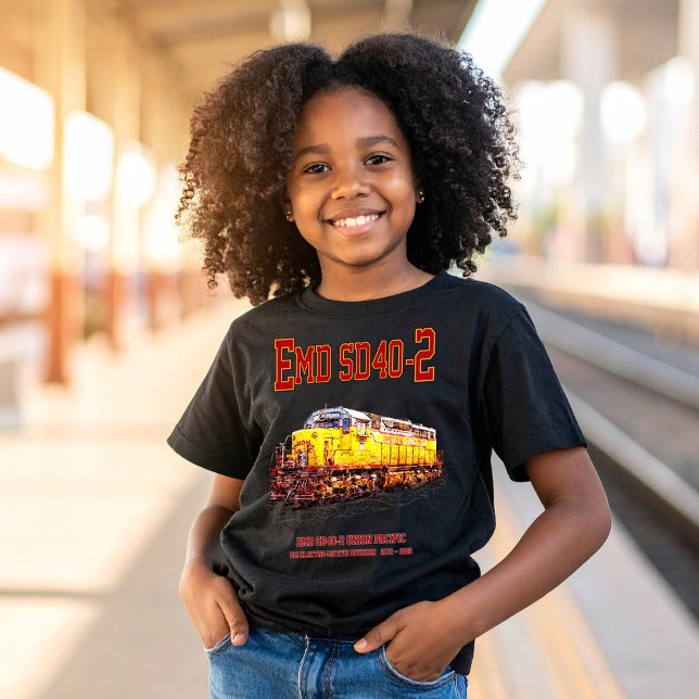 Vintage-EMD SD40-2 Diesellok T Shirt (Vintage EMD SD40-2 Diesel Locomotive. Girl Basic T-Shirt)