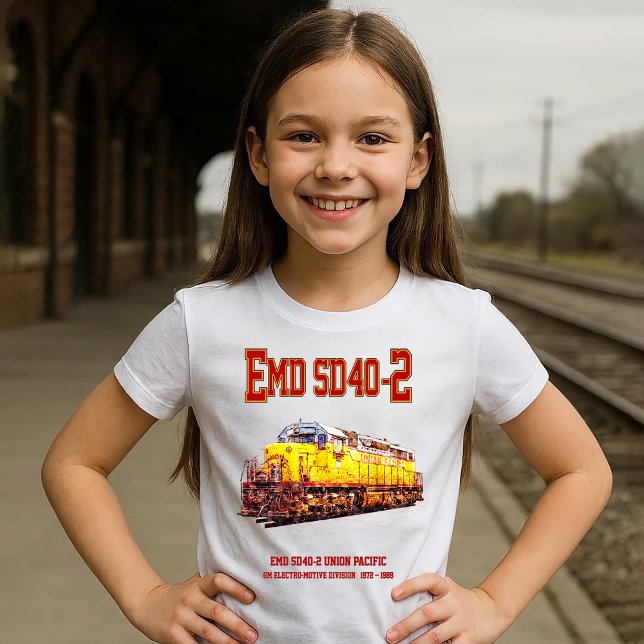 Vintage-EMD SD40-2-diesellok. T Shirt (Vintage EMD SD40-2 Diesel Locomotive. Girl Basic T-Shirt)