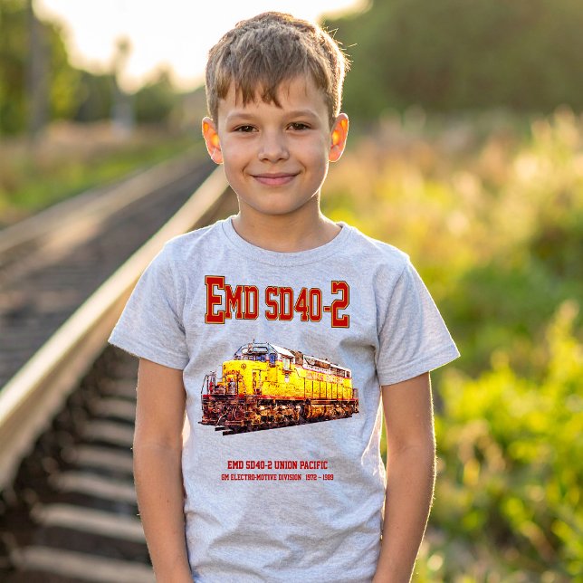 Vintage-EMD SD40-2-diesellok. T Shirt (Vintage EMD SD40-2 Diesel Locomotive. Boy Basic T-Shirt)