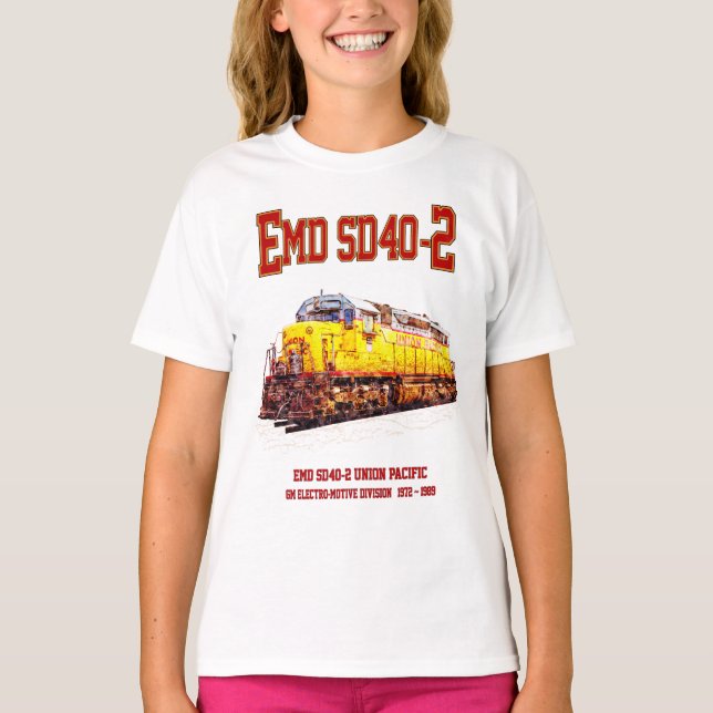 Vintage-EMD SD40-2-diesellok. T Shirt (Framsida)