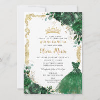 Vintage Emerald Grönt Blommigt Dress Quinceañera