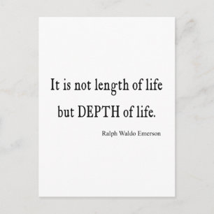 Vintage Emerson Inspirational Depth of Life Quote Vykort