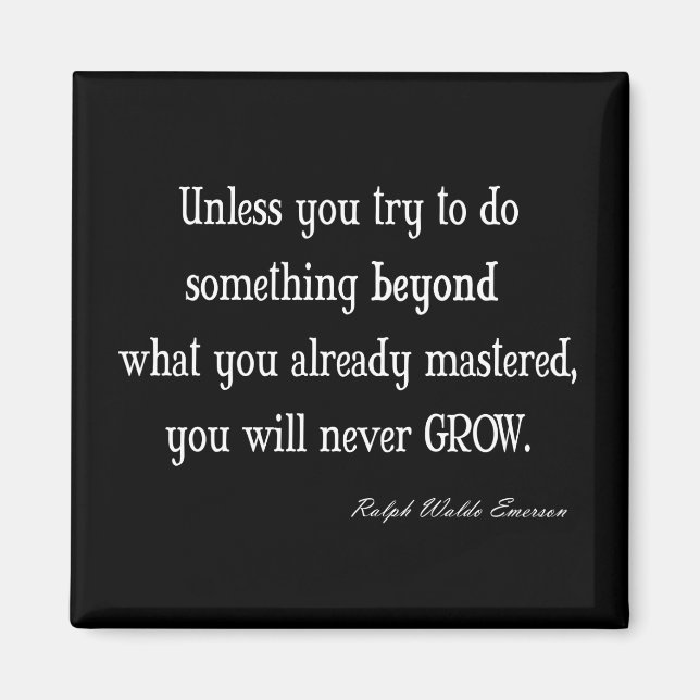 Vintage Emerson Inspirational Growth Mastery Quote Magnet (Framsidan)