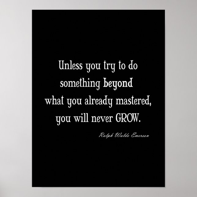 Vintage Emerson Inspirational Growth Mastery Quote Poster (Framsidan)