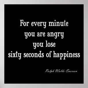 Vintage Emerson Inspirational Happity Quote Poster