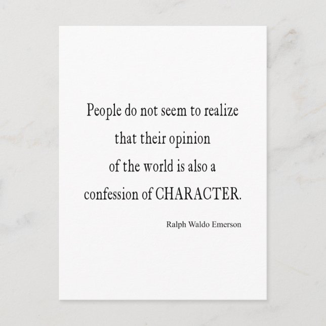 Vintage Emerson-inspirationstecken citat Vykort (Framsida)