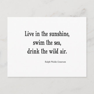 Vintage Emerson Live in Sunshine Quote Vykort