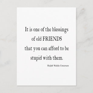 Vintage Emerson Vänskap Blating Quote Vykort