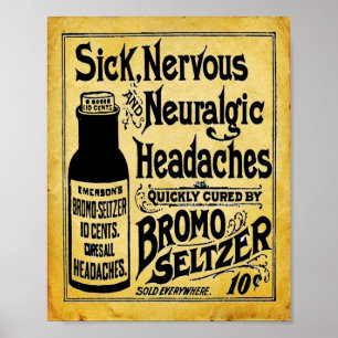 Vintage Emersons Bromo Seltzer Skriv ut Poster