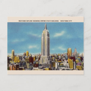 Vintage Empire state Bygger NYC-vykort Vykort