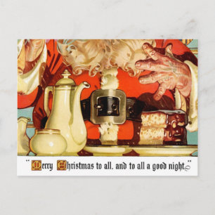 VINTAGE EN-AV-A-TYP COFFEE W SANTA POSTCARD HELG VYKORT