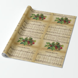 Vintage En Dotter Föds I Dag Julsång Presentpapper