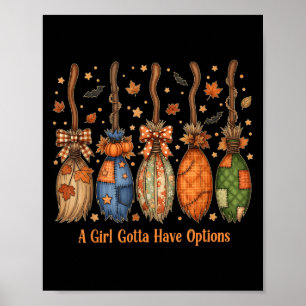 Vintage en flicka måste ha alternativ Halloween Wi Poster