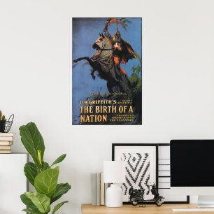Vintage En nations födelse 1915: Tyst film Poster