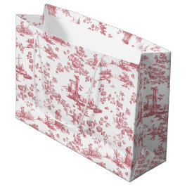 Vintage Engelsk Blommigt Toile de Jouy-Rosa
