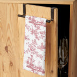 Vintage Engelsk Blommigt Toile de Jouy-Rosa Kökshandduk<br><div class="desc">Vackra sömlösa leksaker de jouy mönster anpassade från en engelsk präglad design av John Munns ca 1770-talet med klassiska ruiner,  kusthamnar,  fårbesättning och blommigt. Rosa på vit bakgrund.</div>