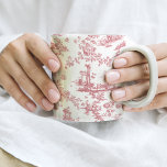 Vintage Engelsk Blommigt Toile de Jouy-Rosa Mugg<br><div class="desc">Vackra sömlösa leksaker de jouy mönster anpassade från en engelsk präglad design av John Munns ca 1770-talet med klassiska ruiner,  kusthamnar,  fårbesättning och blommigt. Rosa på vit bakgrund.</div>