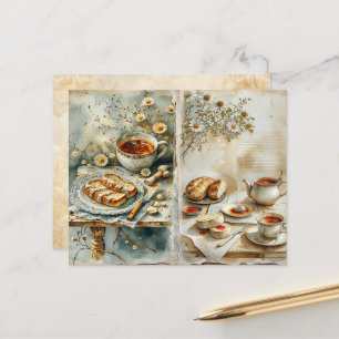 Vintage engelsk frukost Scrapbookpapper