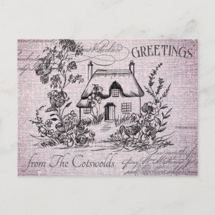 Vintage - engelska Cottage Cotswments Vykort