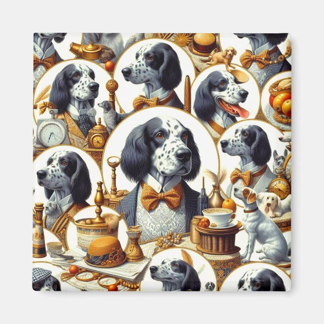 Vintage - engelskt brev - illustration magnet (Framsidan)