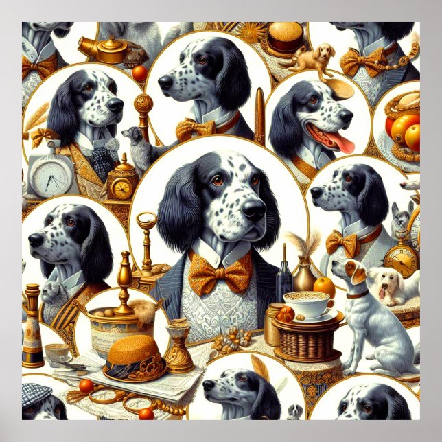 Vintage - engelskt brev - illustration poster (Framsidan)