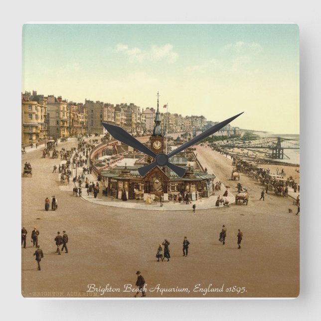 Vintage England klocka, Brighton Beach Aquarium Fyrkantig Klocka (Framsida)