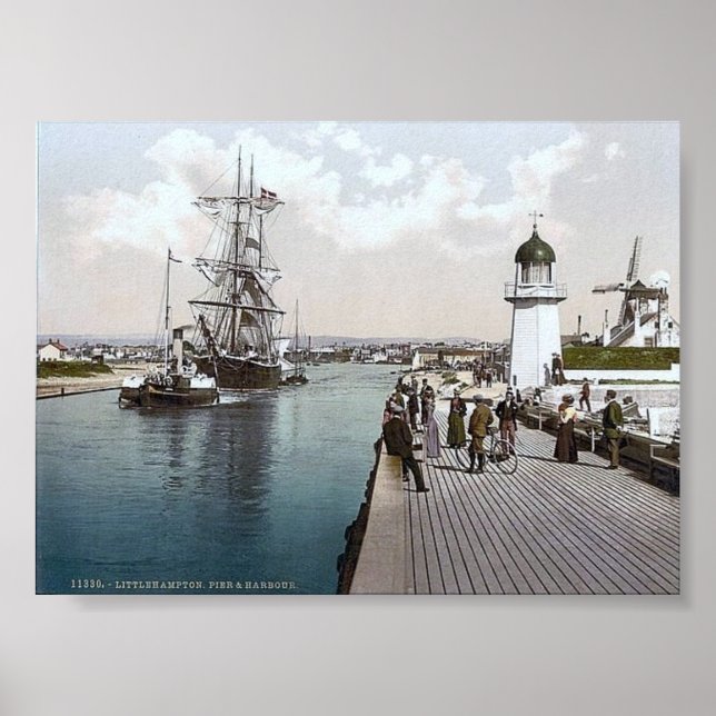 Vintage England Littlehampton 1890 Poster (Framsidan)