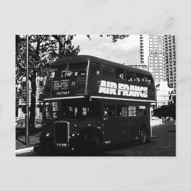 Vintage England London dubbla decker buss Vykort (Framsida)
