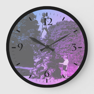 Vintage England London Peter Pan statue Kensington Stor Klocka