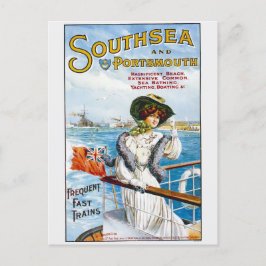Vintage England Southsea Beach Yachting Travel Vykort