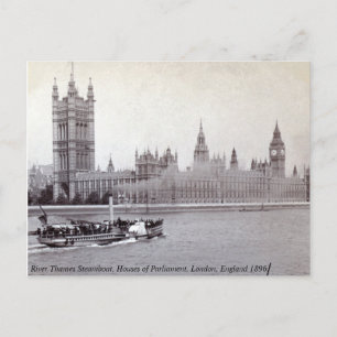 Vintage England, Thames London Steamboat Vykort